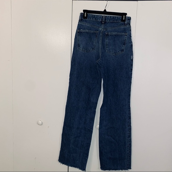 NWOT ZARA High Rise Wide Leg Distressed Jeans - Picture 3 of 5